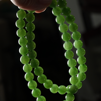 8mm Siberian Jade Beaded Necklace #2504