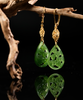 14k Siberian Jade Flower Earrings #2495