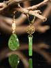 14k Siberian Jade Flower Earrings #2495