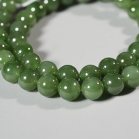 10mm Siberian Jade Beaded Necklace #2531