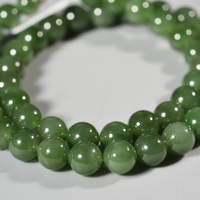 10mm Siberian Jade Beaded Necklace #2531