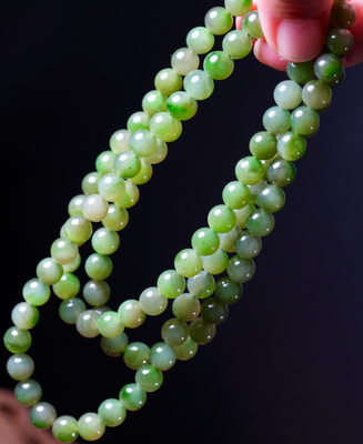 108 Polar Jade Beaded Necklace #2589