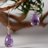 Mermaid's Tear Amethyst Earrings #2659