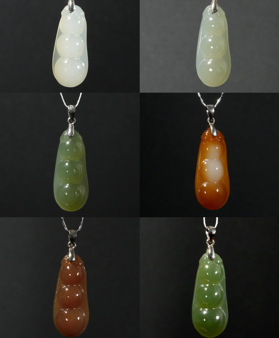 Rich Bean Hetian Jade Pendant #250