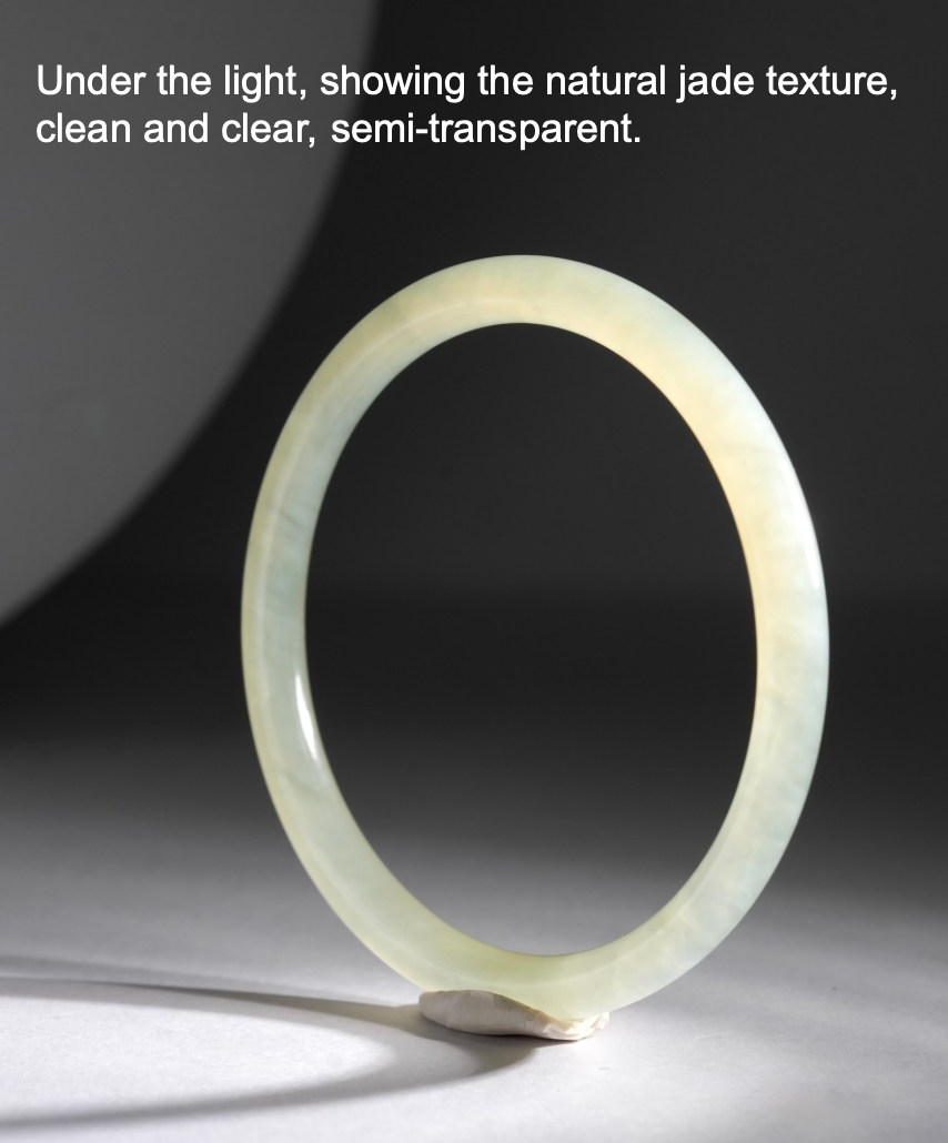Jade Round Bangle Natural Jade Bracelet 53mm | Shipped from Canada | #1348