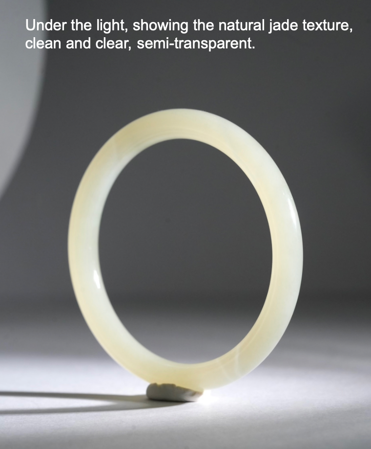 Hetian White Jade Bangle Round Bangle Natural Jade Bracelet 51mm | #1345