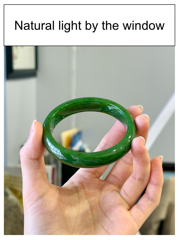 Canadian Polar Jade Bangle Natural Jade Bracelet AAA Grade 57.5mm #1368