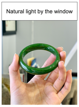 Canadian Polar Jade Bangle Natural Jade Bracelet AAA Grade 57.5mm |#1368