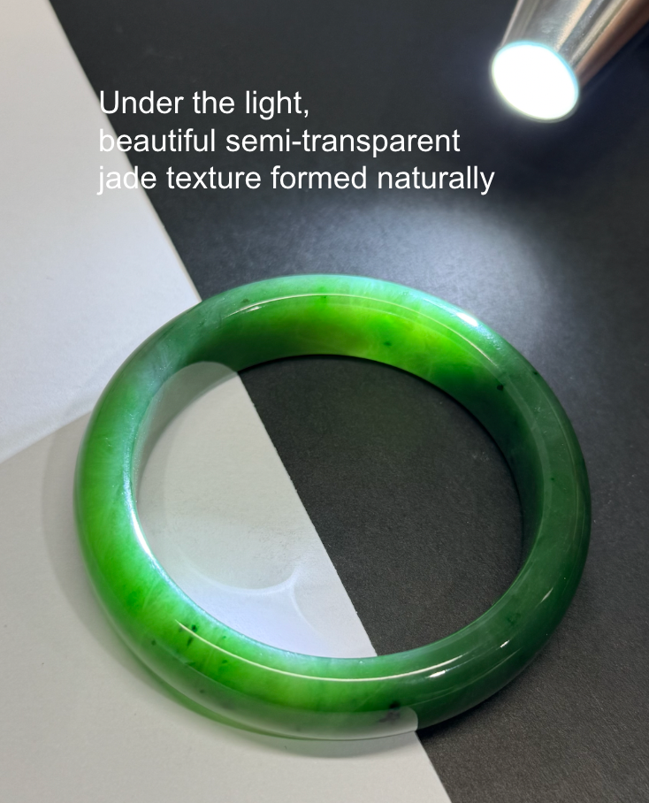Canadian Polar Jade Bangle Natural Jade Bracelet A Grade 55.5mm｜#1451