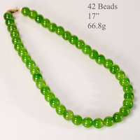 10mm Polar Jade Beaded Necklace #2963