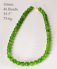 10mm Polar Jade Beaded Necklace #2963