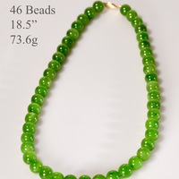 10mm Polar Jade Beaded Necklace #2963