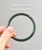 Hetian Jade Bangle Bluish Green Natural Jade Bracelet 4 to 5 mm #1532