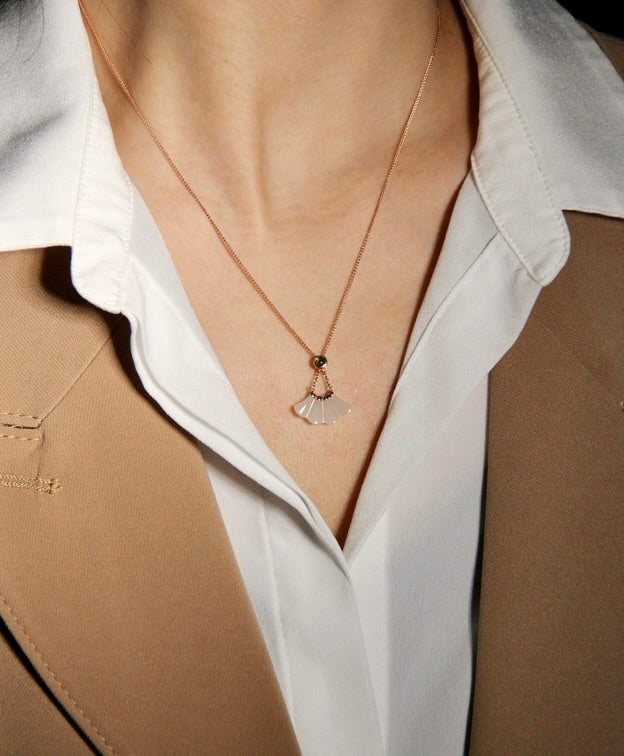 Fan-Shape Jade Pendant #1508