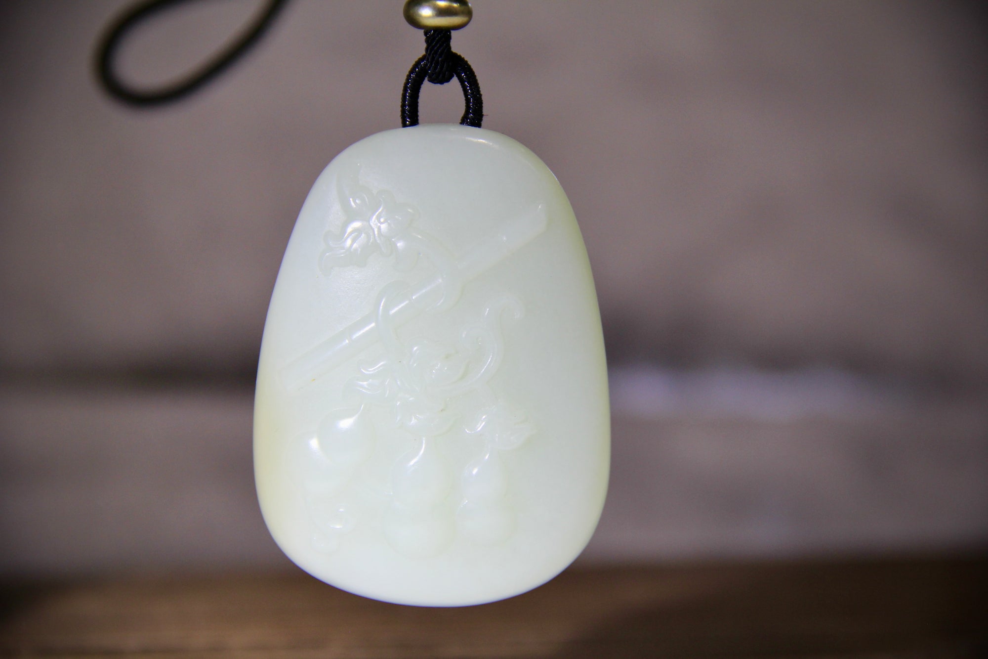 White Jade Gourd Pendant Natural Jade #1016