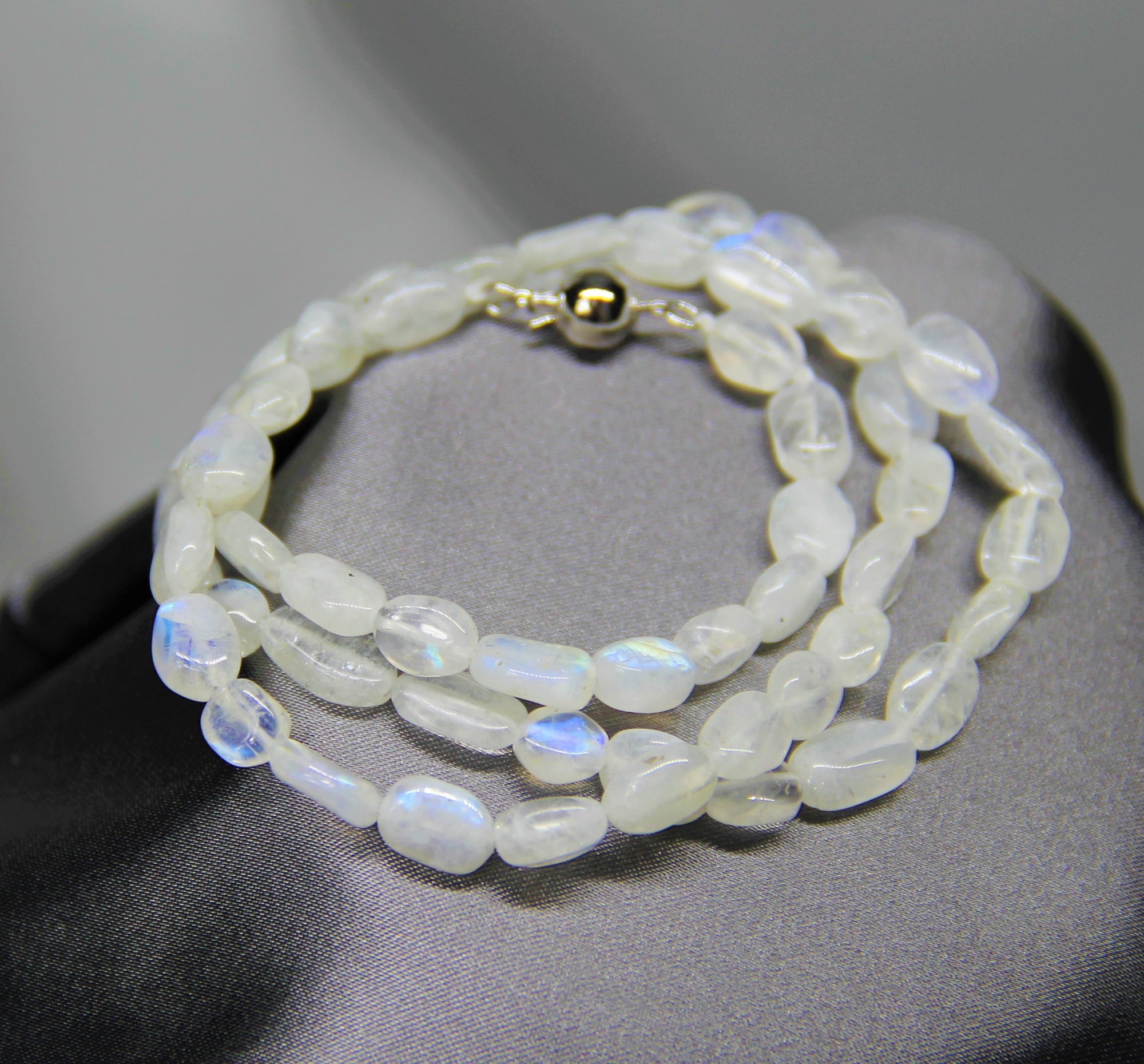 June Necklace - Blue Sheen Moon Stone #2241
