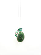 Wire Inlay Enamel Hand Made Canadian Jade Pendant #1764