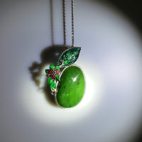 Wire Inlay Enamel Hand Made Canadian Jade Pendant #1764