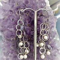 AKOYA LONG CHAIN PEARL EARRINGS #1617