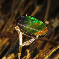 18K Diamond Ammolite Ring #365