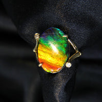 18K Diamond Ammolite Ring #365