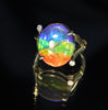 18K Gold Diamond Ammolite Ring #366