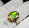 Top Grade 18K Gold Ammolite Ring #381