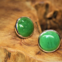 CANADIAN JADE ROUND EARRINGS  #1082