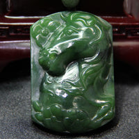 HAND-CARVED JADE HORSE PENDANT #500