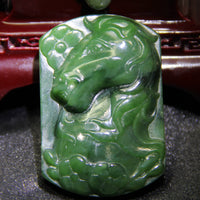 HAND-CARVED JADE HORSE PENDANT #500