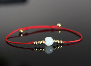 14K Eternal Fortune Red Cord Bracelet #510