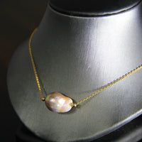 18K KASUMIGA BAROQUE PEARL NECKLACE #517