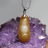 Rich Bean Hetian Jade Pendant  #682