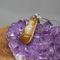 Rich Bean Hetian Jade Pendant  #682