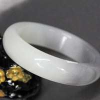 Hetian White Jade Bangle 59mm #697