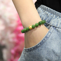 24K 10mm Polar Jade Bracelet #1879