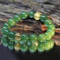 24K 10mm Polar Jade Bracelet #1879