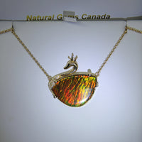 18k Swan Ammolite Pendant #926