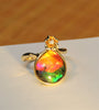 18K Four Leave Clover Heart Ammolite Ring #927