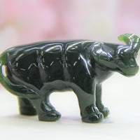 HAND CARVED JADE ANIMAL - Buffalo #2307