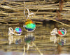 18k Ammolite Earring and Pendant Set #1823