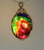 18k Oval Ammolite Pendant  #1539