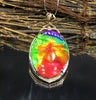 18k Oval Ammolite Pendant  #1539