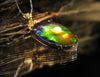 18k Oval Ammolite Pendant  #1539