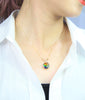 18k Ammolite Earring and Pendant Set #1823