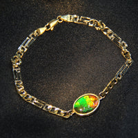 10k Ammolite Triplet Bracelet #1534