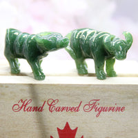 Jade Buffalos Two As A Set Gift Box