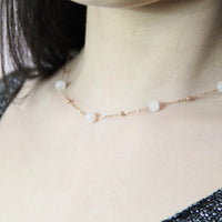 18k White Jade Starry Necklace #1658