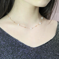 18k White Jade Starry Necklace #1658