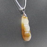 Rich Bean Hetian Jade Pendant  #1689